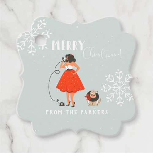 Retro Mid_Century Modern Christmas Holiday Favor Tags