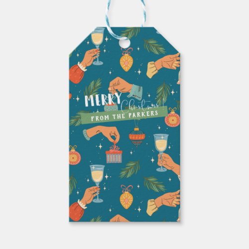 Retro Mid_Century Modern Christmas Holiday Gift Ta Gift Tags