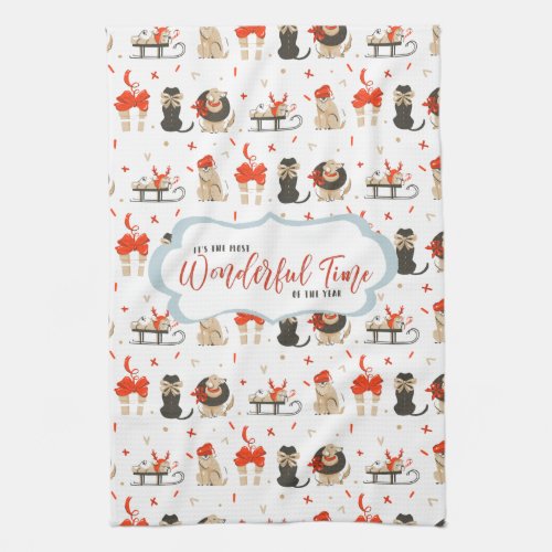 Retro Mid_Century Modern Christmas Holiday Kitchen Towel