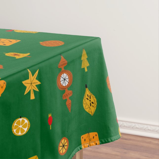 Retro Mid-Century Modern Christmas Icons  Tablecloth (In Situ)