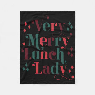 Retro Mid Century Modern Christmas Very Merry Lunc Fleece Blanket