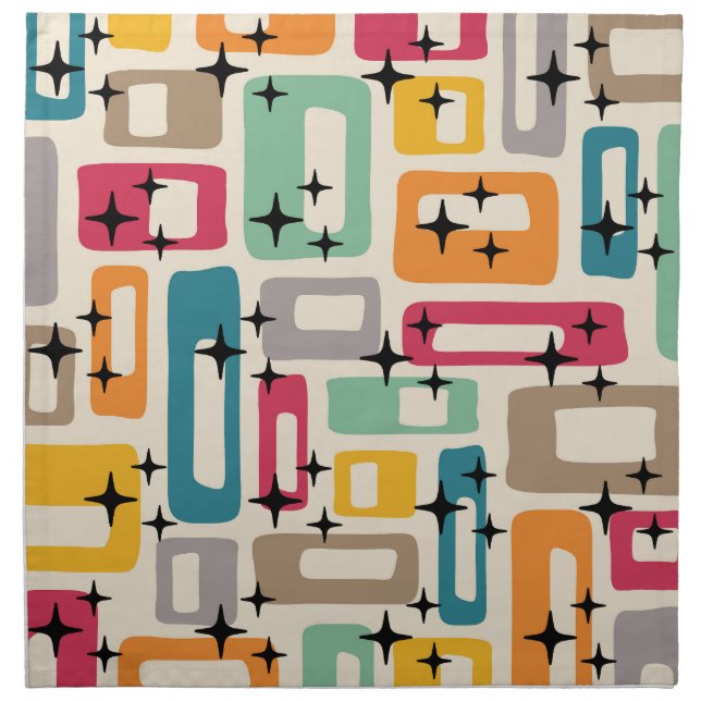 Retro Mid Century Modern Cloth Napkin (Front)