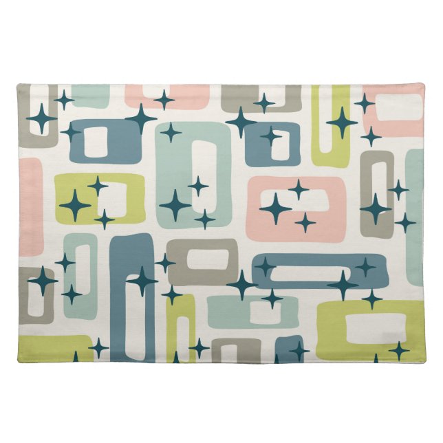 Retro Mid Century Modern Cloth Placemat (Front)