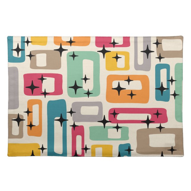 Retro Mid Century Modern Cloth Placemat (Front)
