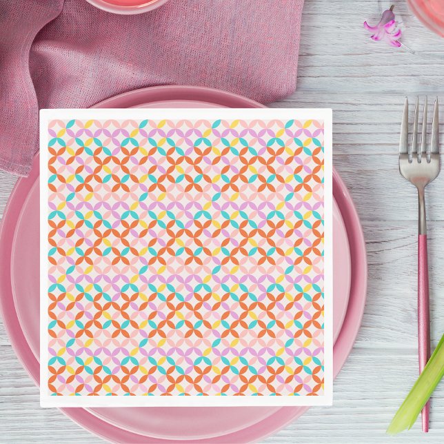 Retro Mid Century Modern Colorful Abstract Pattern Napkins (Creator Uploaded)