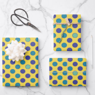 Retro Mid-Century Modern Colorful Polka Dots Wrapping Paper Sheets