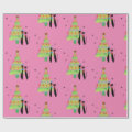 Retro Mid Century Modern Cool Cat Christmas Tree Wrapping Paper | Zazzle