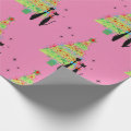 Retro Mid Century Modern Cool Cat Christmas Tree Wrapping Paper | Zazzle