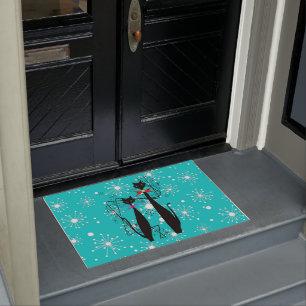 Retro Mid Century Modern Cool Cat  Doormat