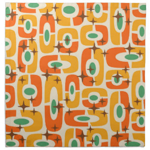 Retro Mid Century Modern Cosmic Abstract Pattern Cloth Napkin