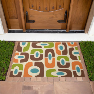 Retro Mid Century Modern Cosmic Abstract Pattern Doormat