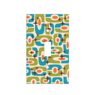 Retro Mid Century Modern Cosmic Abstract Pattern Light Switch Cover