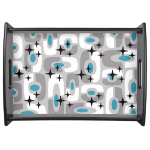 Retro Mid Century Modern Cosmic Abstract Pattern Serving Tray