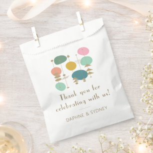 Retro Mid Century Modern Custom Wedding Thank You Favor Bag