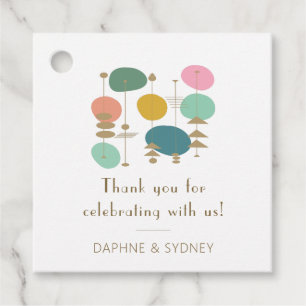 Retro Mid Century Modern Custom Wedding Thank You Favor Tags