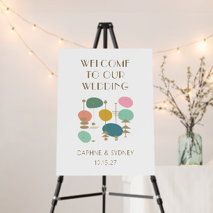 Retro Mid Century Modern Custom Wedding Welcome  Foam Board