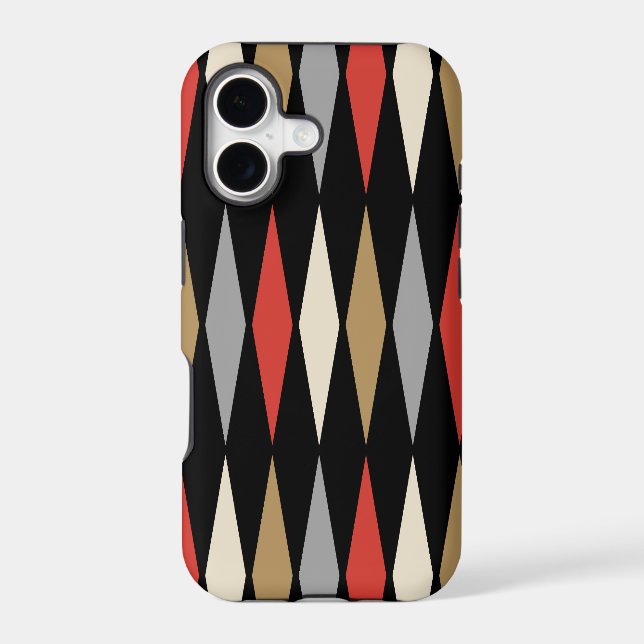 Retro Mid Century Modern Diamond Pattern Case-Mate iPhone Case (Back)