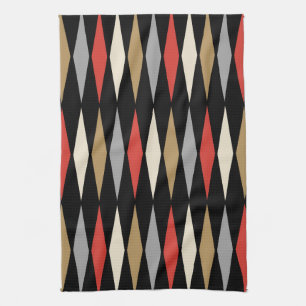 Retro Mid Century Modern Diamond Pattern Kitchen Towel