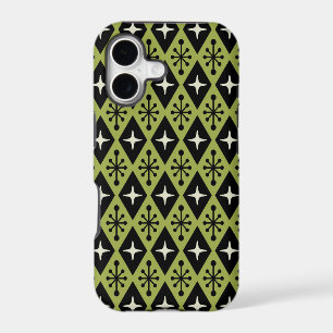 Retro Mid Century Modern Diamond Starburst Pattern iPhone 17 Case