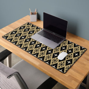 Retro Mid Century Modern Diamond Starburst Pattern Desk Mat