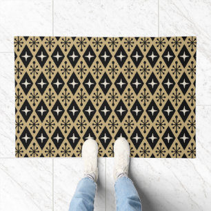 Retro Mid Century Modern Diamond Starburst Pattern Doormat