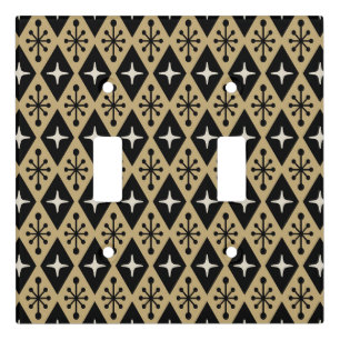 Retro Mid Century Modern Diamond Starburst Pattern Light Switch Cover