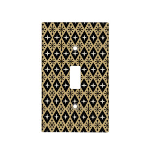 Retro Mid Century Modern Diamond Starburst Pattern Light Switch Cover