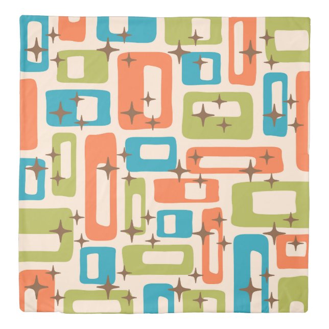 Retro Mid Century Modern Duvet Cover (Front)