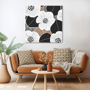 Retro Mid Century Modern Floral Canvas Print