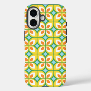 Retro Mid Century Modern Floral Pattern iPhone 16 Case