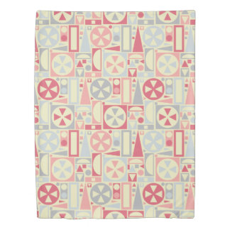 Retro Mid-Century Modern Geometric 1950s Pink Duvet Cover