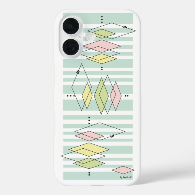 Retro Mid-Century Modern Geometric Abstract Case-Mate iPhone Case (Back)