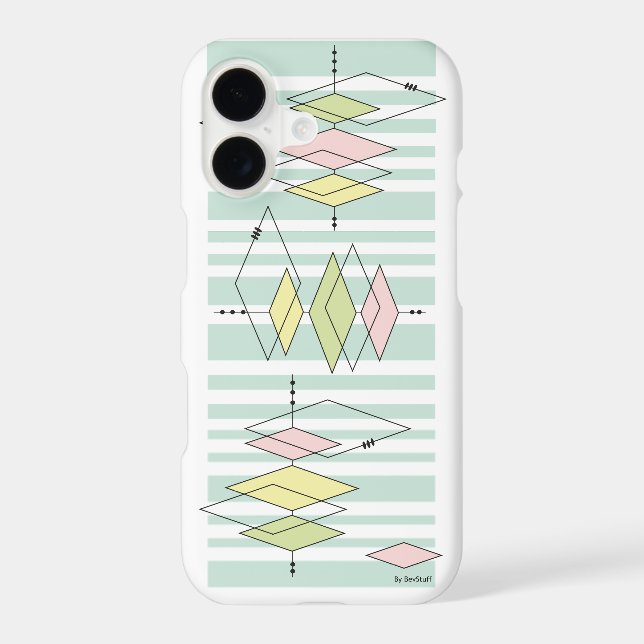 Retro Mid-Century Modern Geometric Abstract Case-Mate iPhone Case (Back)