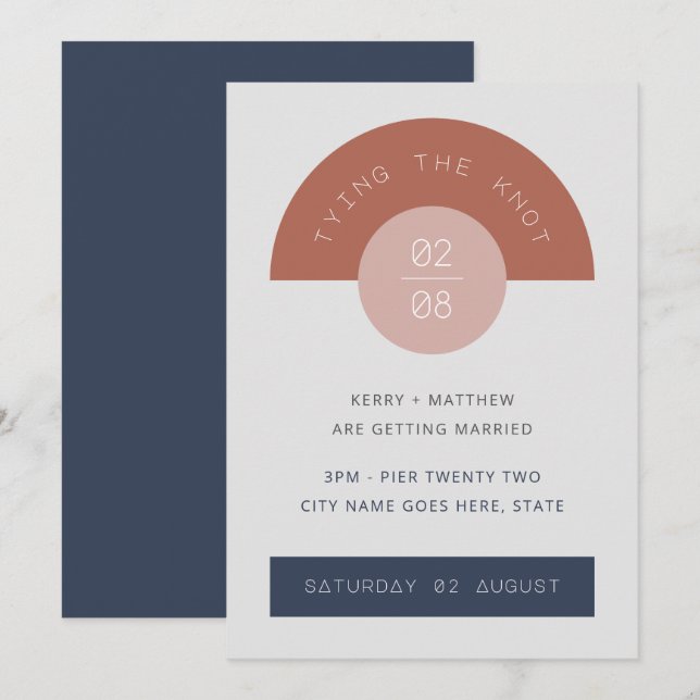 Retro Mid Century Modern Geometric Art 1950s 1960s Invitation (Front/Back)