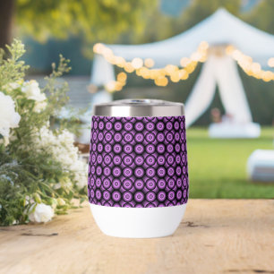 Retro mid century modern geometric circles thermal wine tumbler