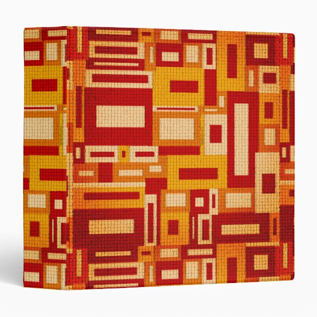 Retro Mid Century Modern Geometrics 3 Ring Binder (Front/Spine)