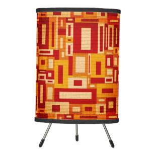 Retro Mid Century Modern Geometrics Tripod Lamp