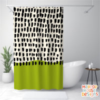Retro Mid Century Modern Green Black Abstract