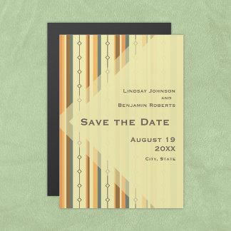 Retro Mid-century Modern Inspired Wedding Save The Magnetic Invitation