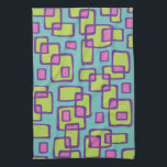 Retro Mid Century Modern Kitchen Towel<br><div class="desc">Retro Mid Century Modern Abstract Pattern in Turquoise Lavender Chartreuse and Purple.</div>