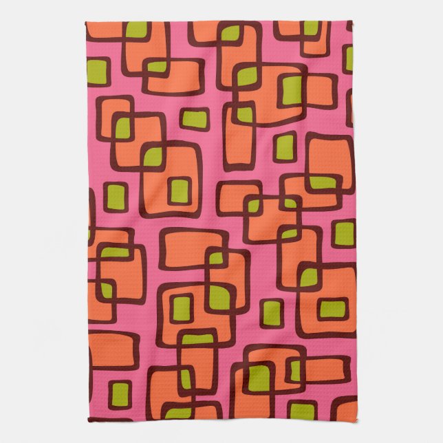 Retro Mid Century Modern Kitchen Towel (Vertical)