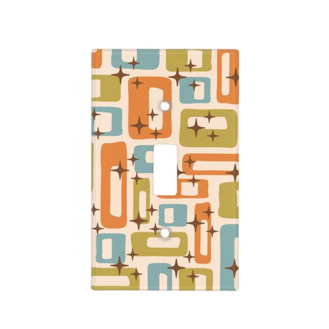 Retro Mid Century Modern Light Switch Cover (Front)