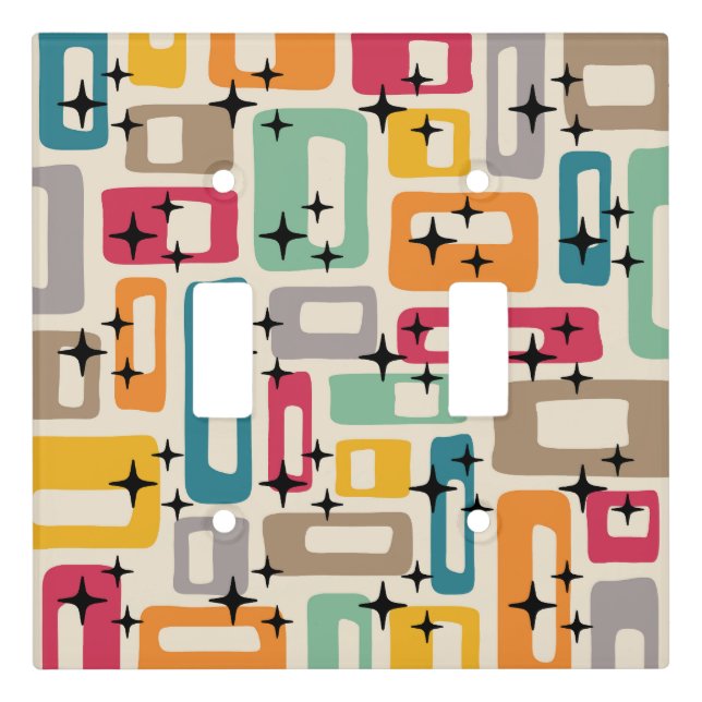 Retro Mid Century Modern Light Switch Cover (Front)