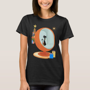 Retro Mid Century Modern MCM Christmas Cat T-Shirt