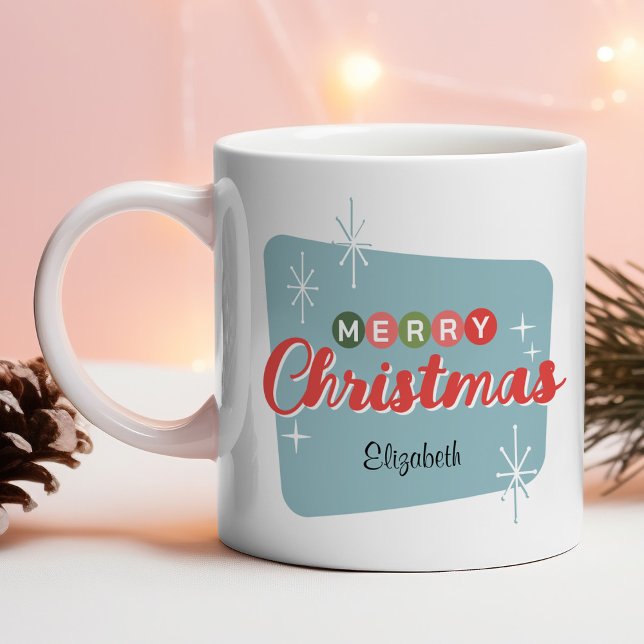 Retro Mid-Century Modern Merry Christmas Coffee Mug (Creator Uploaded)