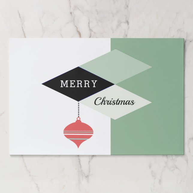 Retro Mid-Century Modern Merry Christmas Paper Pad (Front)