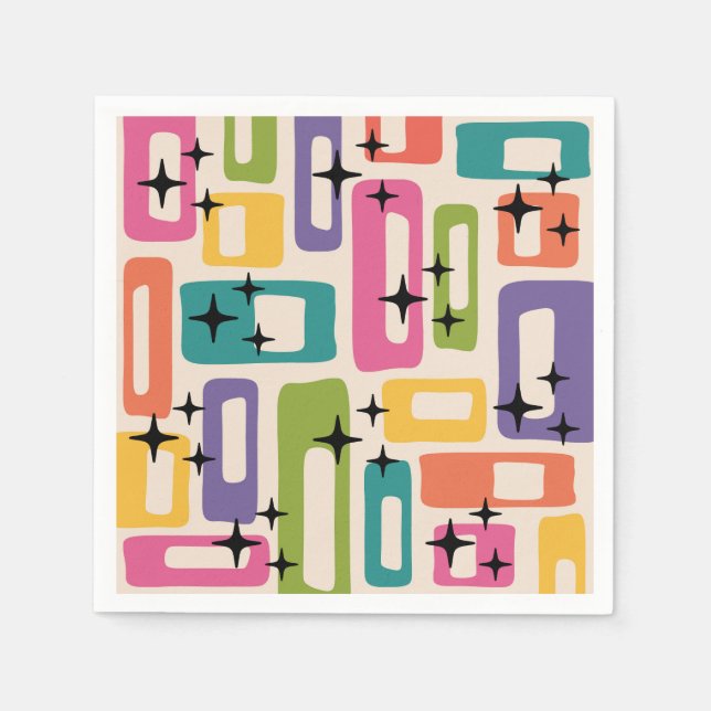 Retro Mid Century Modern Napkins (Front)