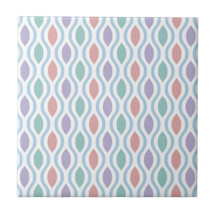 Retro Mid Century Modern Ogee Pattern Ceramic Tile