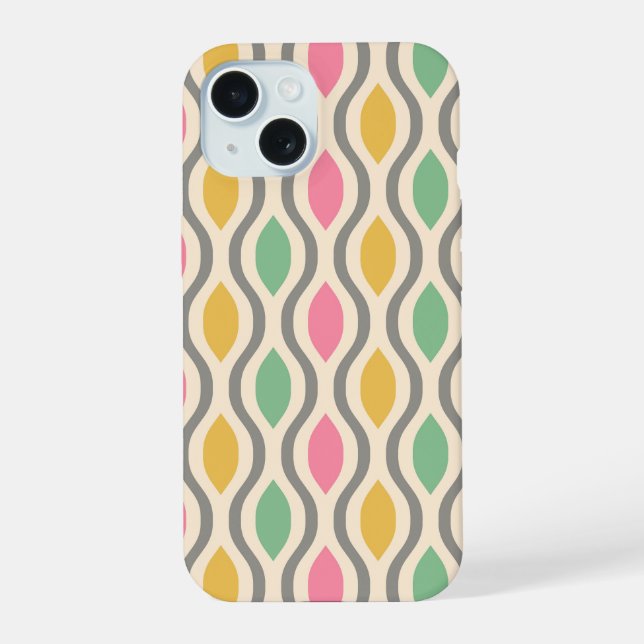 Retro Mid Century Modern Ogee Pattern Iphone Case (Back)
