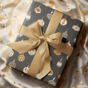 Retro Mid Century Modern Ornament Christmas  Wrapping Paper
